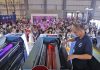 Print demonstration on the largest sheetfed offset press on the Koenig & Bauer stand, an eight-colour Rapida 106 with coater and extended delivery