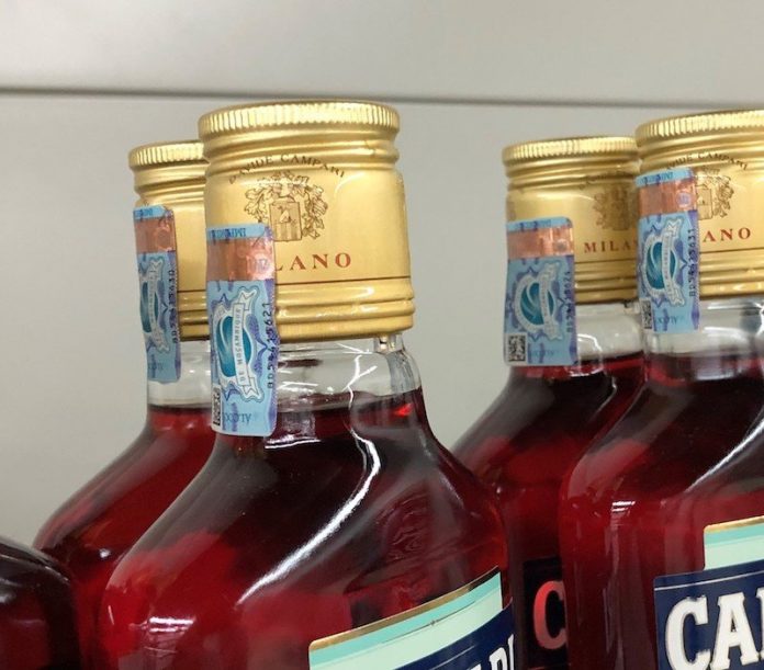 Alcobev tax stamps with secure holograms for authentication Photo IHMA