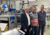 GEW’s Bernd Prattl (Sales Manager, DACH) with Martin Chaluš, Owner of FlexON, and Daniel Mencl of Heidelberg