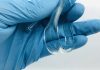Highly transparent and flexible strand of the bioplastic. Photo credit: Lorenz Manker