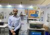 Parag Patwardhan, vice-president of Sales and Marketing at Nichrome displays Athena MAP (modified atmosphere packaging) food tray sealing packaging machine at PackPlus 2022. Photo: PSA