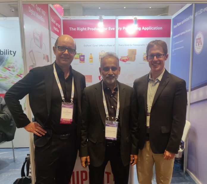 L to R: DuPont's Jan Scharfenberg, Gururaj Kirsur, and Tucker Norton at the 9th Specialty Films & Flexible Packaging Summit