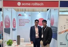 Parag Koradia (Left) and Sandeep Sharma (Right), directors of Acme Rolltech posing at their Stand in the Elite Conference.
