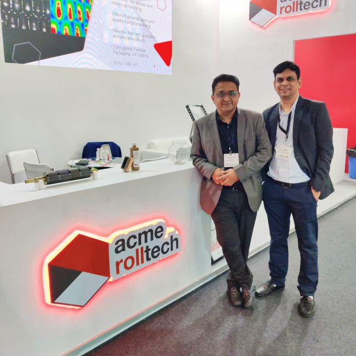 L to R: Parag Patel and Sandeep Sharma of Acme Rolltech at Labelexpo India Photo PSA