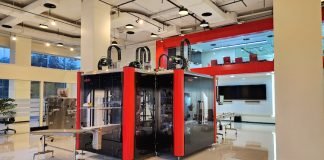 The Somic 434 carton packaging machine at the company's new showroom in Bangkok Photo SOMIC