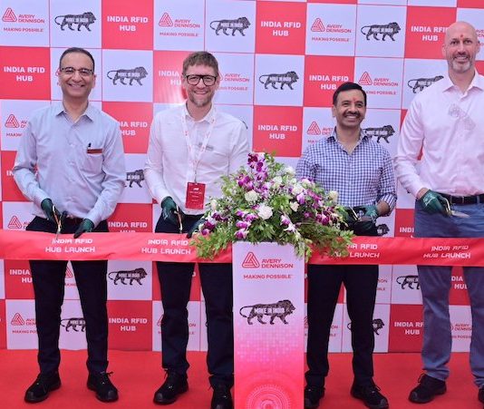 The inaugural ribbon cutting at Avery Dennison Pune for its establishment of local manufacture of designed for India RFID inlays Photo Avery Dennison